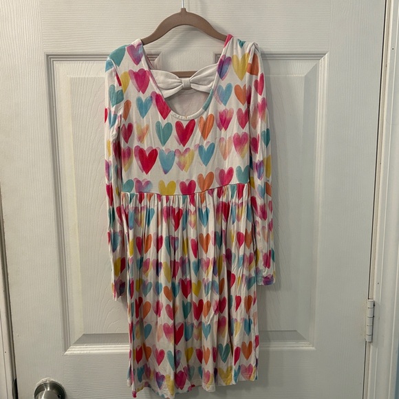 Little Sleepies Colorful Heart Patterned Kids Dress size 8 - Picture 2 of 5